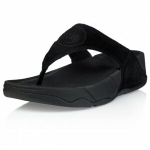 Fitflop Oasis Black Suede Toe Post Wobbleboard Sandals Size 7/38
